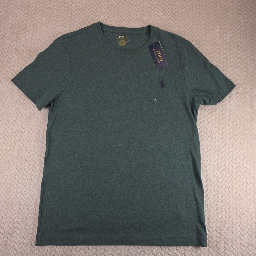 Polo Ralph Lauren Mens Custom Slim Fit Heathered Green T-Shirt Size M NEW